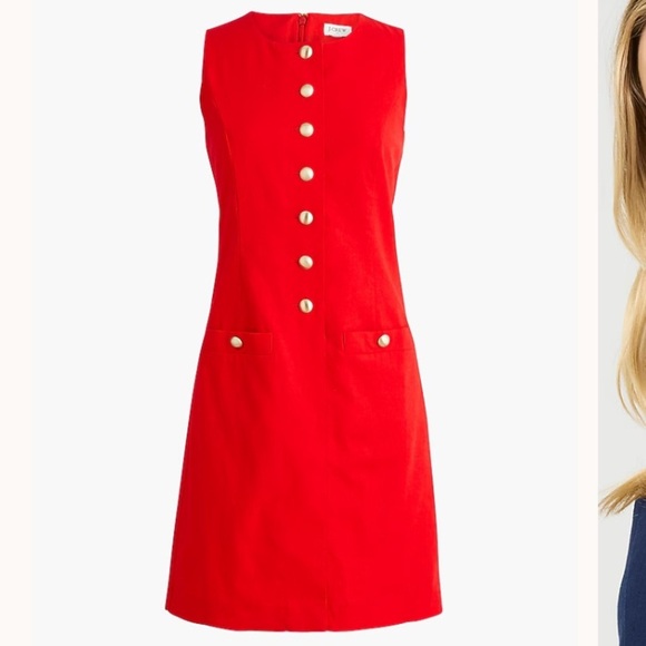 J. Crew Dresses & Skirts - J crew bright cerise Linen-blend button-front mini dress